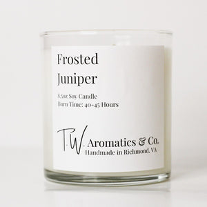 Frosted Juniper, Hand Poured Soy Candle, 8.5 oz Tumbler - T. W. Aromatics & Co.