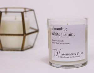 Blooming White Jasmine, Hand Poured Soy Candle - T. W. Aromatics & Co.