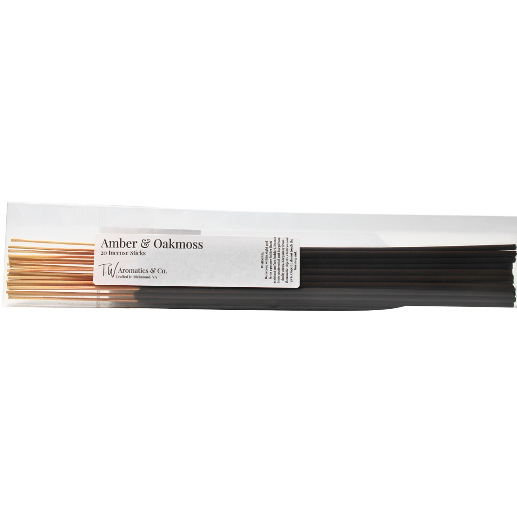 Amber and Oakmoss Incense - 20 Count - T. W. Aromatics & Co.