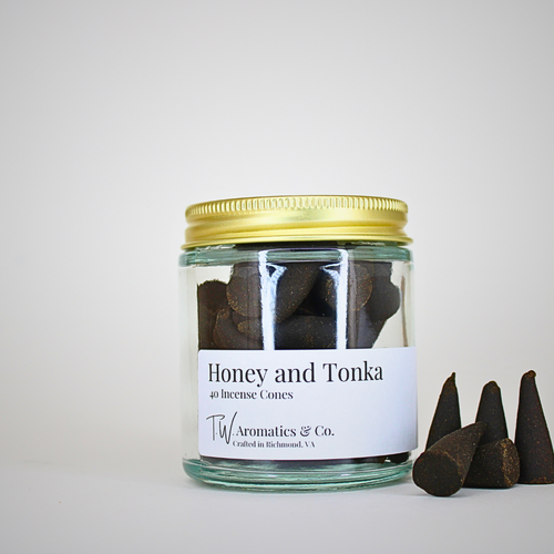 Honey and Tonka Incense Cones - 40 Count - T. W. Aromatics & Co.