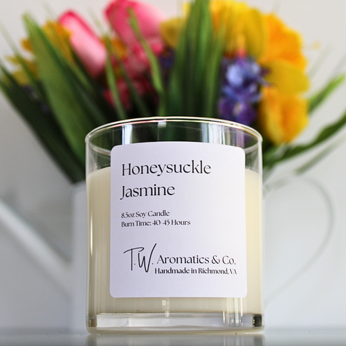 Honeysuckle Jasmine  - Hand Poured Soy Candle - T. W. Aromatics & Co.