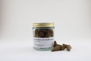 Lavender Driftwood Incense Cones -  40 Count