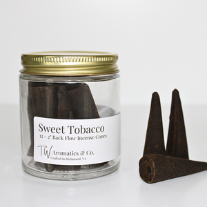 Sweet Tobacco 2" Backflow Incense Cones - 12 Count - T. W. Aromatics & Co.