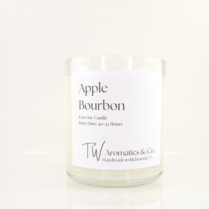 Apple Bourbon | Hand Poured Soy Candle | 8.5oz Glass Tumbler - T. W. Aromatics & Co.