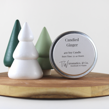 Load image into Gallery viewer, Candied Ginger - 4oz Travel Size Tin Candle - T. W. Aromatics &amp; Co.