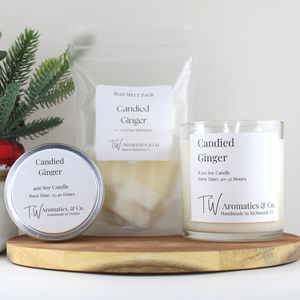 Candied Ginger - 8.5oz Hand Poured Soy Candle - T. W. Aromatics & Co.