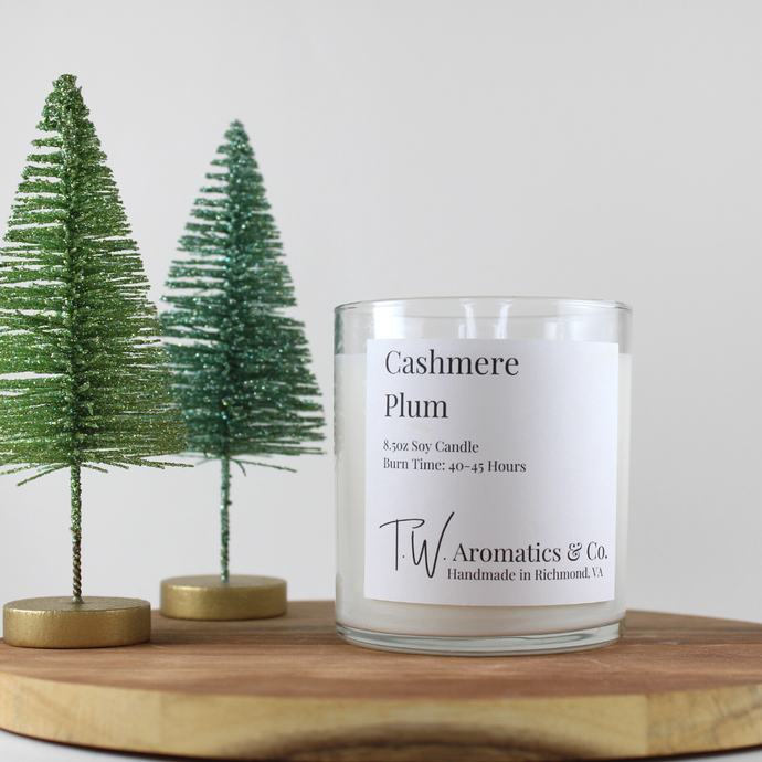 Cashmere Plum, Hand Poured 8.5oz Soy Candle - T. W. Aromatics & Co.