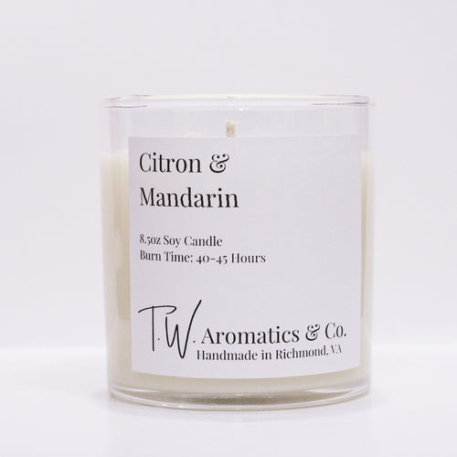 Citron & Mandarin -  Hand Poured 8.5oz Soy Candle - T. W. Aromatics & Co.