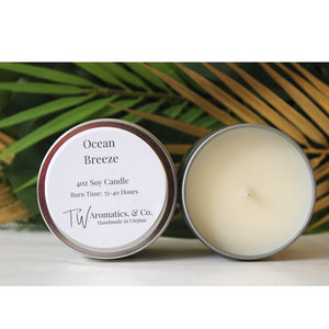 Ocean Breeze - 4oz Travel Size Soy Candle - T. W. Aromatics & Co.