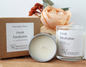 Fresh Eucalyptus | 4oz Small Travel Size Soy Candle - T. W. Aromatics & Co.