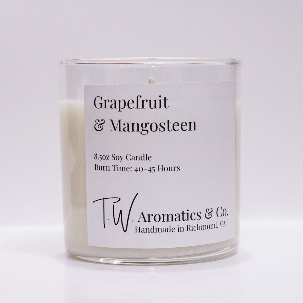 Grapefruit and Manogosteen - Hand Poured 8.5oz Soy Candle - T. W. Aromatics & Co.