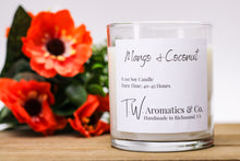 Load image into Gallery viewer, Mango and Coconut | Handmade Soy Candle | 8.5oz Clear Glass Jar Candle - T. W. Aromatics &amp; Co.