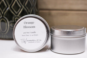 Orange Blossom | Small Travel Size 4oz Soy Candle - T. W. Aromatics & Co.