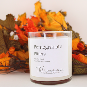 Pomegranate Bitters, 8.5oz Hand Poured Soy Candle - T. W. Aromatics & Co.
