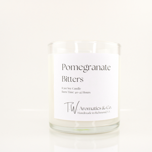 Pomegranate Bitters, 8.5oz Hand Poured Soy Candle - T. W. Aromatics & Co.