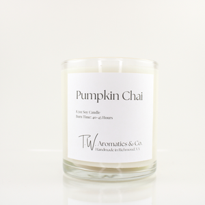 Pumpkin Chai, 8.5oz Soy Candle, Fall Collection - T. W. Aromatics & Co.