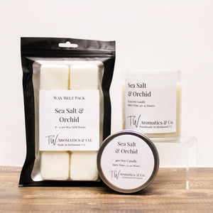 Sea Salt & Orchid Soy Wax Melt Pack | 8 Count Pack - T. W. Aromatics & Co.