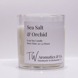 Sea Salt & Orchid - Hand Poured 8.5oz Soy Candle - T. W. Aromatics & Co.