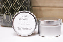 Load image into Gallery viewer, Sea Salt &amp; Orchid | Small Travel Size 4oz Soy Candle - T. W. Aromatics &amp; Co.