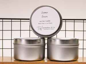 Summer Breeze | Small or Travel Size 4oz Soy Candle - T. W. Aromatics & Co.