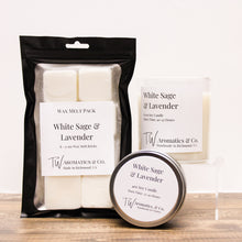 Load image into Gallery viewer, White Sage &amp; Lavender Soy Wax Melt Pack | 8 Count Pack - T. W. Aromatics &amp; Co.