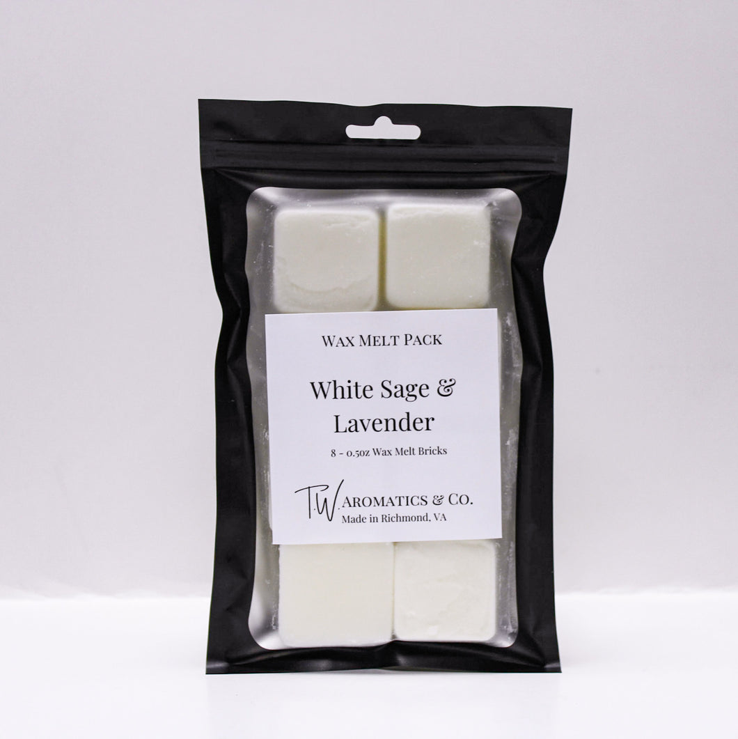 White Sage & Lavender Soy Wax Melt Pack | 8 Count Pack - T. W. Aromatics & Co.