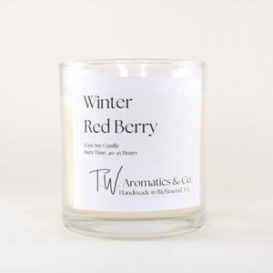 Winter Red Berry - 8.5oz Glass Container Candle - T. W. Aromatics & Co.